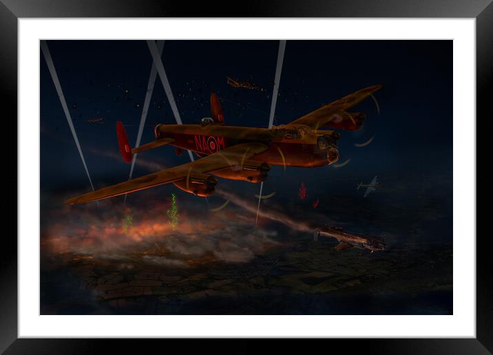428 Squadron Lancasters in action Framed Mounted Print by Gary Eason