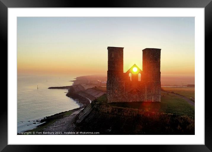Reculver Towers Sunrise Framed Mounted Print by Evolution Drone