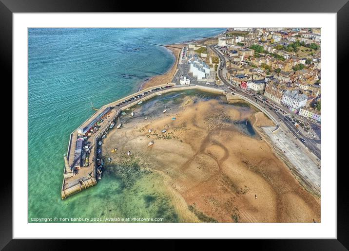 Margate Harbour Framed Mounted Print by Evolution Drone