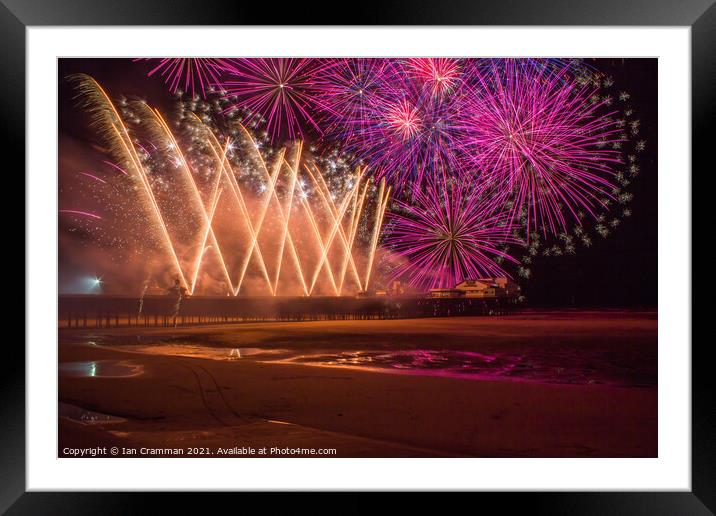 Fireworks over North Pier Blackpool Framed Mounted Print by Ian Cramman