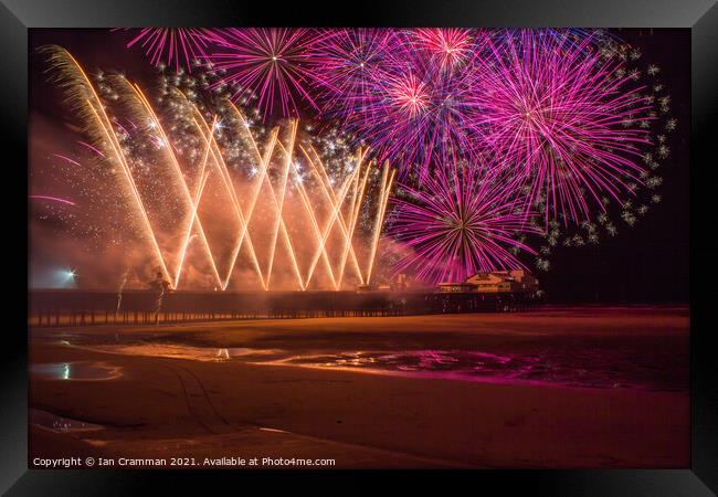 Fireworks over North Pier Blackpool Framed Print by Ian Cramman