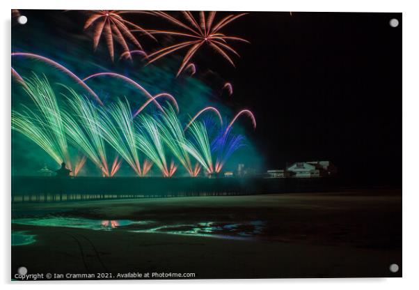 World Championship Fireworks over Blackpool North  Acrylic by Ian Cramman
