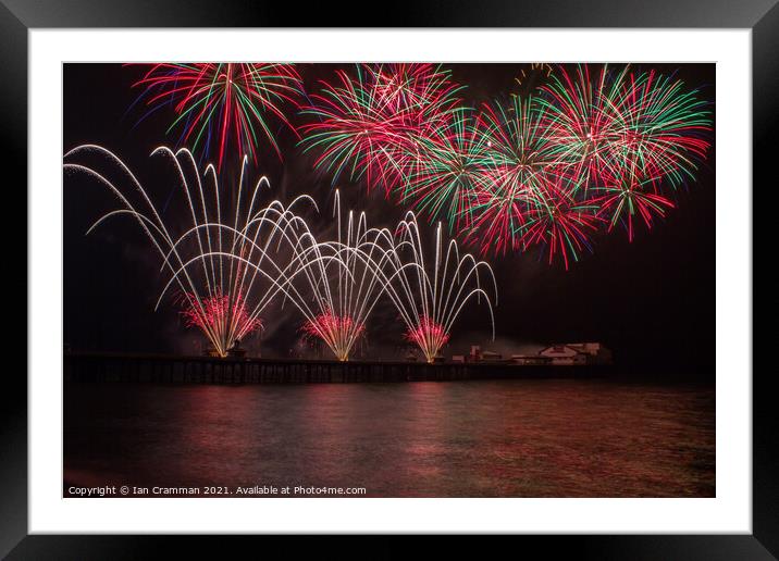 World Championship Fireworks over Blackpool North Pier Framed Mounted Print by Ian Cramman