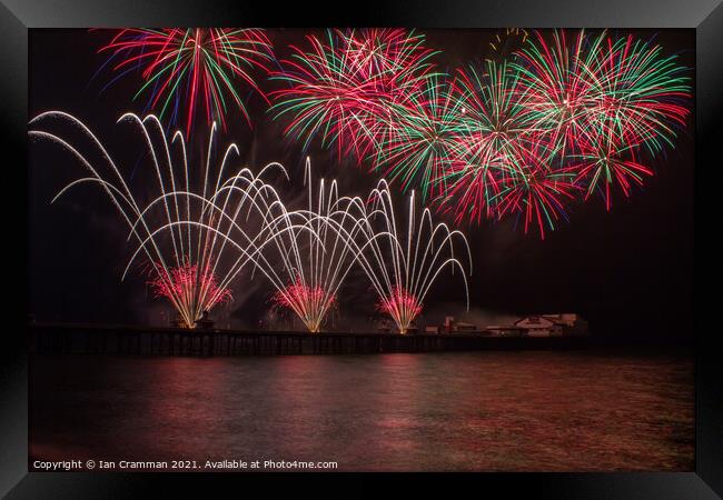 World Championship Fireworks over Blackpool North Pier Framed Print by Ian Cramman