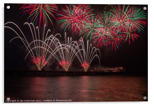 World Championship Fireworks over Blackpool North Pier Acrylic by Ian Cramman