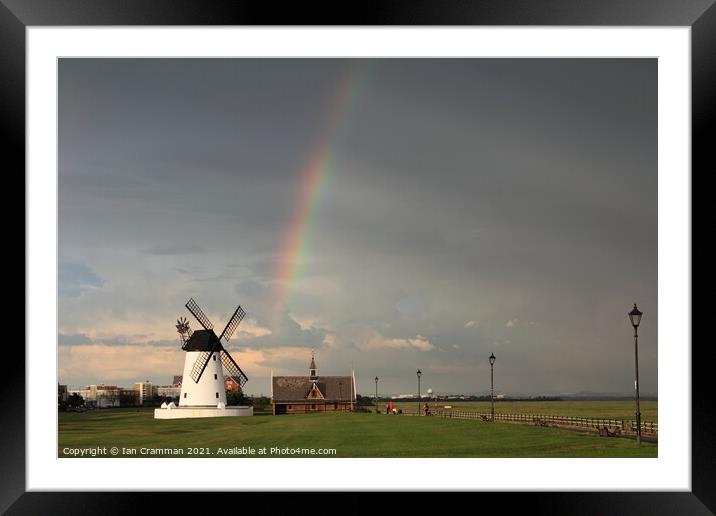 Rainbow at Lytham Windmill Framed Mounted Print by Ian Cramman