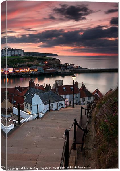 The 199 Steps At Sunset. Canvas Print by Martin Appleby