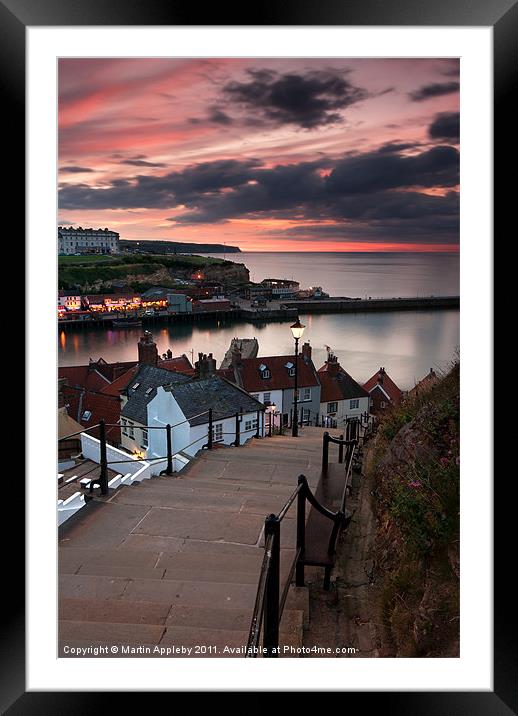 The 199 Steps At Sunset. Framed Mounted Print by Martin Appleby