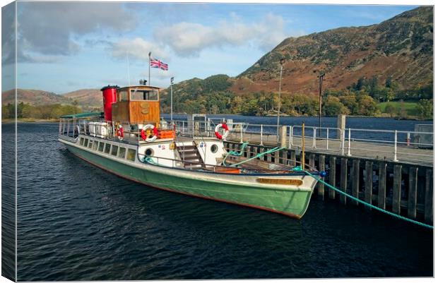 Lady of the Lake steamer at Ullswater, Lake District Canvas Print by Martyn Arnold