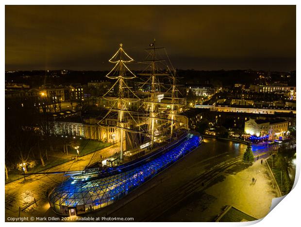 Cutty Sark at Christmas Print by Mark Dillen