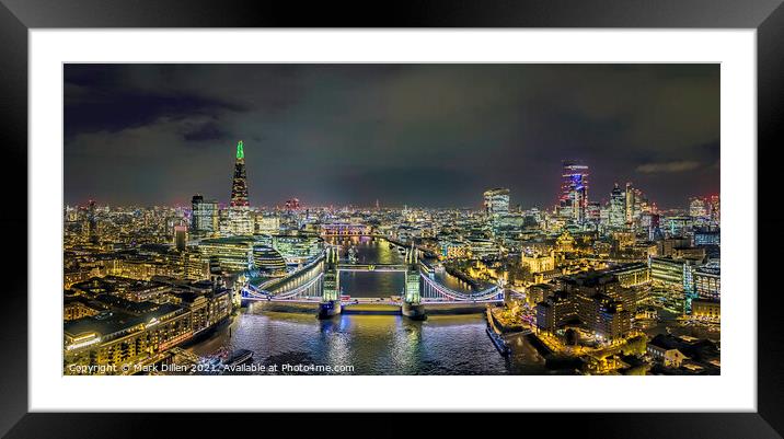 Tower Bridge at Night Framed Mounted Print by Mark Dillen