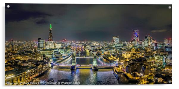 Tower Bridge at Night Acrylic by Mark Dillen