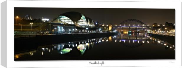  Newcastle at night panoramic  Canvas Print by JC studios LRPS ARPS