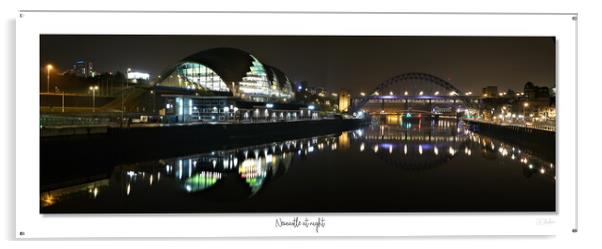  Newcastle at night panoramic  Acrylic by JC studios LRPS ARPS