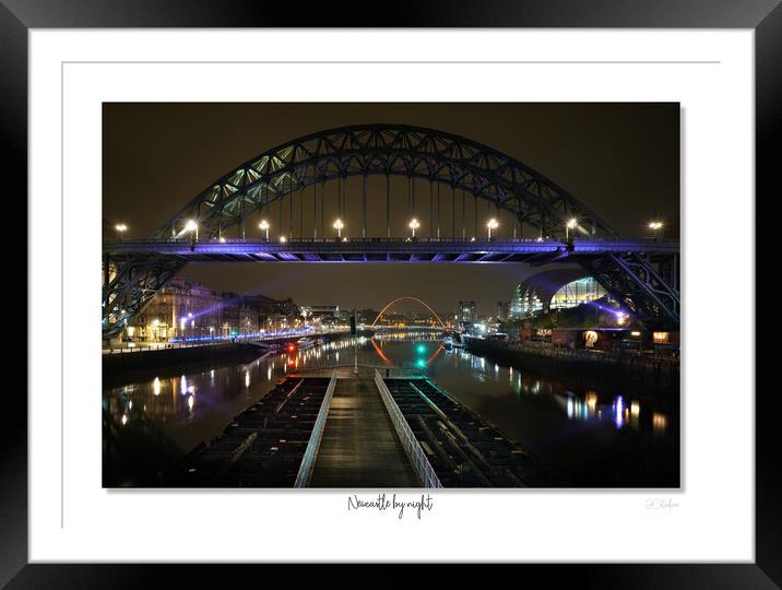 Newcastle by night Framed Mounted Print by JC studios LRPS ARPS