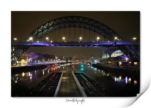 Newcastle by night Print by JC studios LRPS ARPS