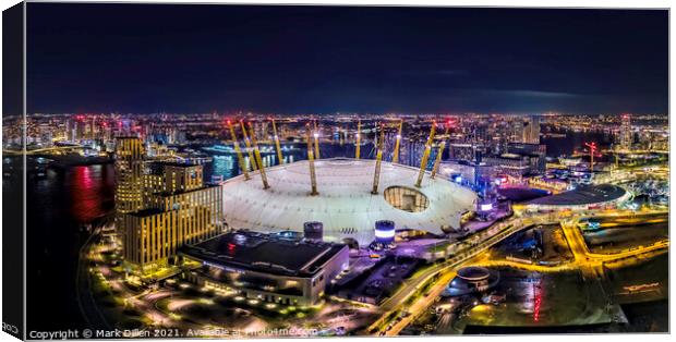 O2 Greenwich, London at night Canvas Print by Mark Dillen