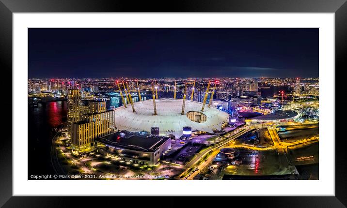 O2 Greenwich, London at night Framed Mounted Print by Mark Dillen
