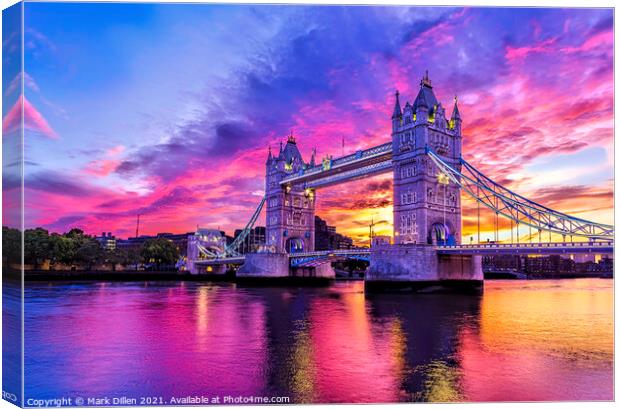 Tower Bridge Sunrise London  Canvas Print by Mark Dillen
