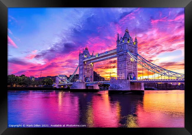 Tower Bridge Sunrise London  Framed Print by Mark Dillen