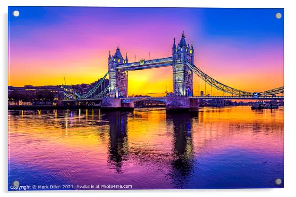 Tower Bridge Sunrise Acrylic by Mark Dillen