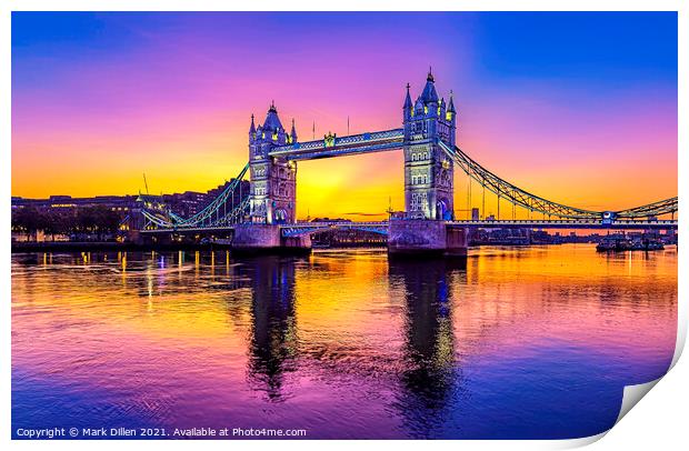 Tower Bridge Sunrise Print by Mark Dillen