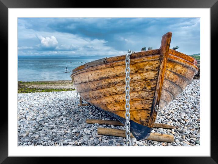 The Wooden Boat Framed Mounted Print by Rick Lindley