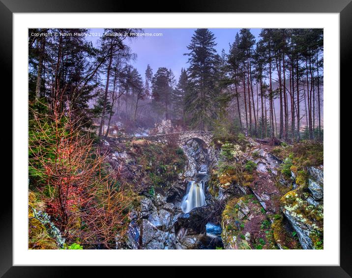 The Falls of Bruar, Perthshire Framed Mounted Print by Navin Mistry