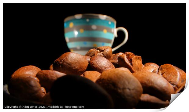 From bean to cup Print by Allan Jones