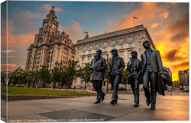 Fab Four at the Liver Building Canvas Print by Dominic Shaw-McIver