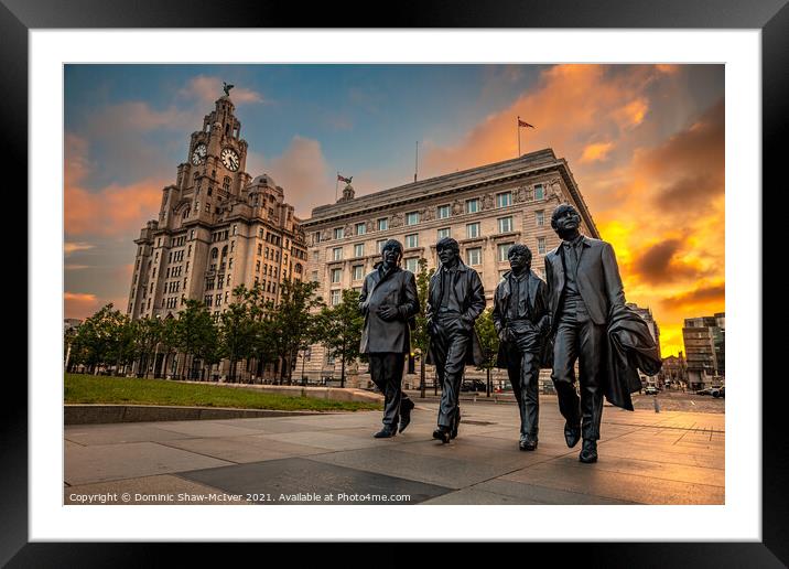 Fab Four at the Liver Building Framed Mounted Print by Dominic Shaw-McIver