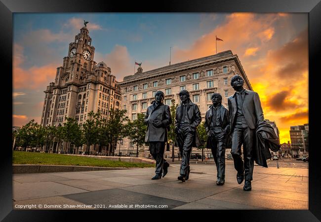 Fab Four at the Liver Building Framed Print by Dominic Shaw-McIver