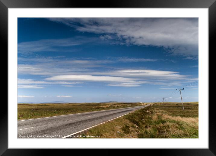 Long Road, North Uist, Outer Hebrides Framed Mounted Print by Kasia Design