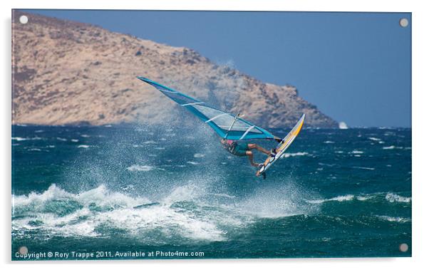 Windsurfer at Mykonos Acrylic by Rory Trappe