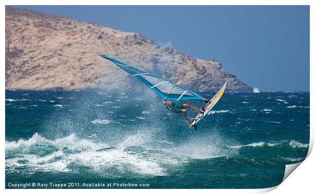 Windsurfer at Mykonos Print by Rory Trappe