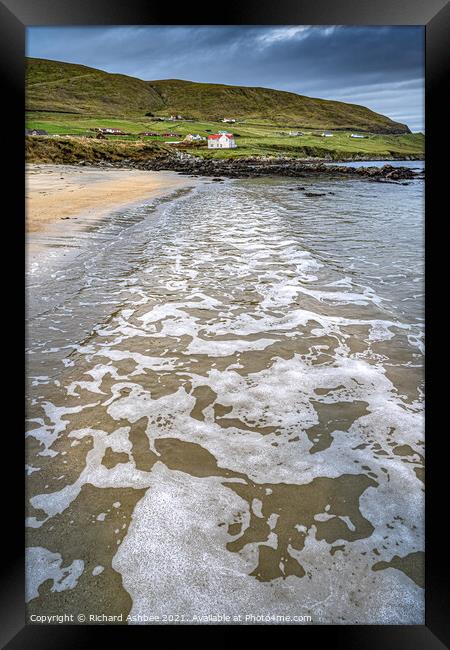 Levenwick, Shetland beautiful tideline Framed Print by Richard Ashbee