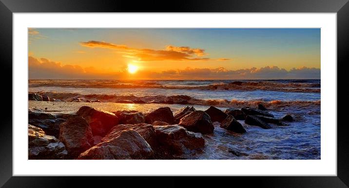 Cleveleys Beach Sunset Framed Mounted Print by Michele Davis