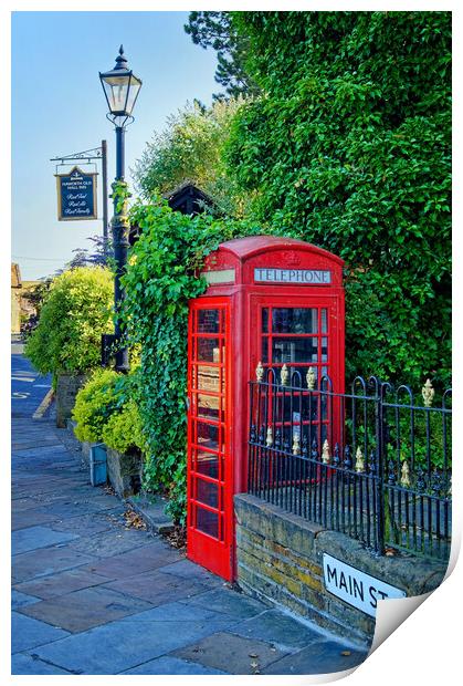 Haworth Red Phone Box Print by Darren Galpin