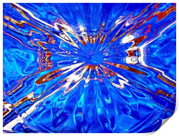 Abstract in Blue Print by Stephanie Moore