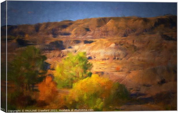Abstract Alberta Landscape in Drumheller Canvas Print by PAULINE Crawford