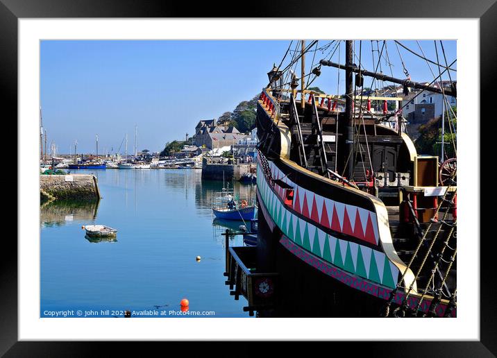 'Golden Hind' replica, Brixham, Devon, UK. Framed Mounted Print by john hill