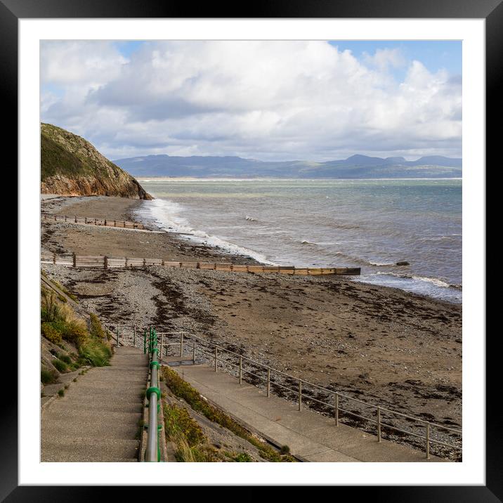 Steps down to Criccieth beach Framed Mounted Print by Jason Wells
