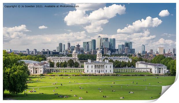 Greenwich in the Summer Print by Jo Sowden