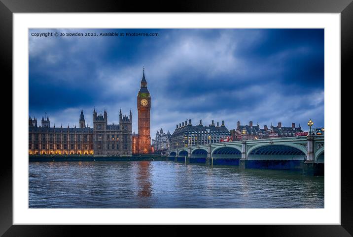 Westminster at Sunset: The Perfect View Framed Mounted Print by Jo Sowden