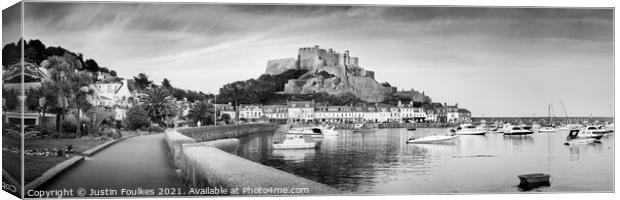 Mont Orgueil, Gorey, Jersey, Channel Islands Canvas Print by Justin Foulkes