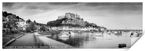 Mont Orgueil, Gorey, Jersey, Channel Islands Print by Justin Foulkes