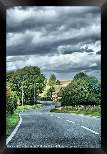 Country Road Framed Print by Maria Tzamtzi Photography