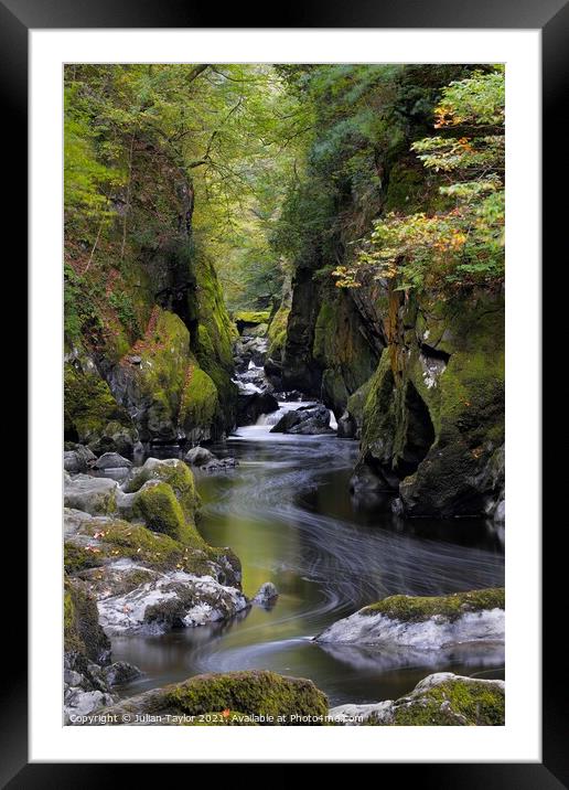 The Fairy Glen on the River Conwy, Betws y Coed, Snowdonia National Park Framed Mounted Print by Jules Taylor