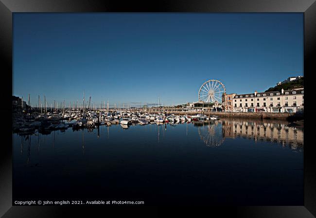 Torquay Harbour at Dawn Framed Print by john english