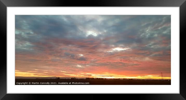 Fenland Skies Framed Mounted Print by Martin Connolly